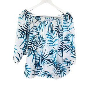 Amanda Uprichard Tropical Off Shoulder Blouse